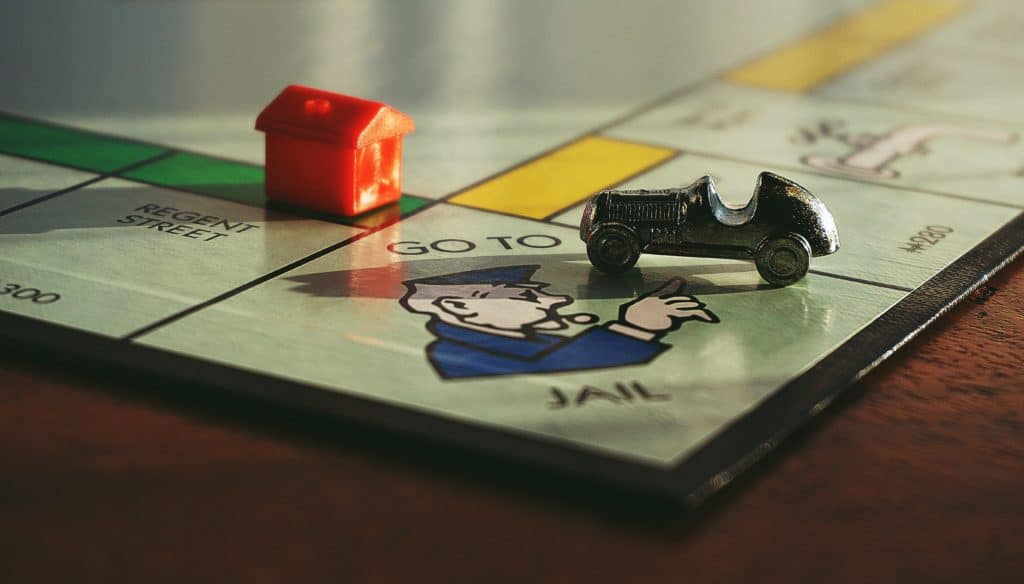 Go to Jail on Monopoly Board